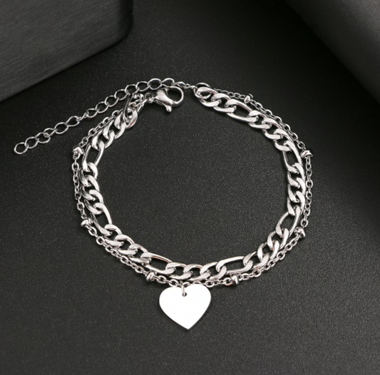 Double Layered Heart Bracelet