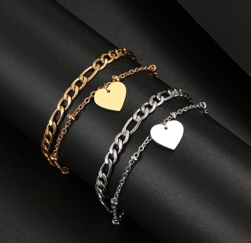 Double Layered Heart Bracelet