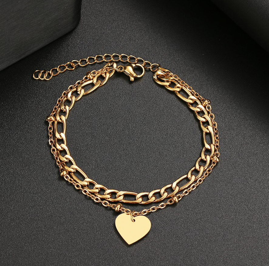 Double Layered Heart Bracelet