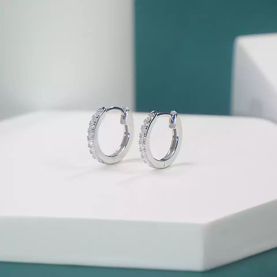 Moissanite hoops